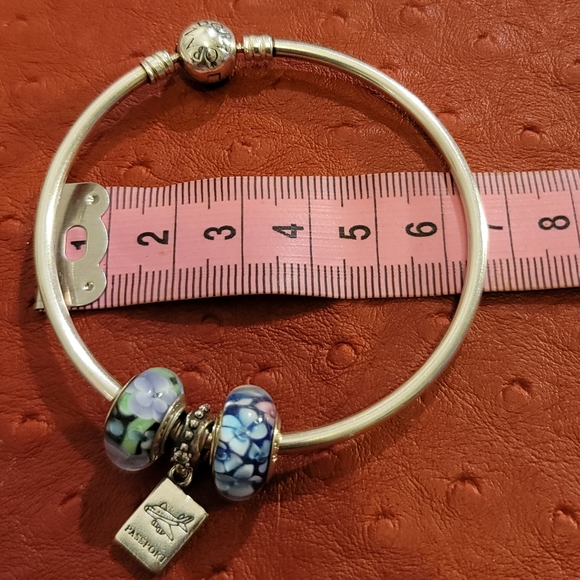 Authentic Silver 925 ALE Pandora Moments Bangle 19 cm with Pandora passport - Picture 3 of 4